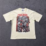 American high street niche fashion brand summer new skull figure basketball print retro loose round neck short sleeve T-shirt