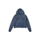American retro SAINT MICHAEL ICON trendy brand distressed portrait hoodie for men and women, casual sweatshirt