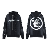 25ss high-quality Hellstar trendy high street washed distressed loose hoodie sweatshirt and pants unisex set