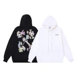 High-quality OFF American streetwear brand heavyweight Angel Caravaggio pure cotton arrow print hoodie OW sweatshirt for men and women