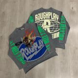Rough Play vintage washed distressed high street rhinestone frayed men's and women's short-sleeve T-shirt vest ins street fashion