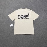 Cross-border foreign trade Aime classic letter print landmark building round neck loose-fitting unisex couple short-sleeve T-shirt trendy