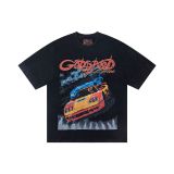 Cross-border American fashion Godspeed new American street hip-hop pure cotton vintage distressed casual versatile short-sleeve shirt