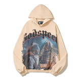 Godspeed Cross-Border 25ss Fall/Winter New Direct Print Washed Vintage Pure Cotton Hip-Hop American Style Hoodie Sweatshirt
