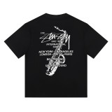 Cross-border European and American foreign trade S-letter printed cartoon series street casual loose-fitting unisex short-sleeve shirt