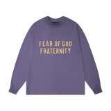 High street new autumn and winter FOG ICON double row letter print fleece-lined hooded sweatshirt for men and women, couple style trendy top