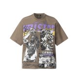 25ss cross-border American streetwear brand HELLSTAR full-print vintage hip-hop loose casual short-sleeve T-shirt for men and women