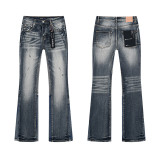 Cross-border European and American Purple Brand jeans, washed, distressed, vintage, ripped, with splatter paint, cool and stylish, Amiri American style
