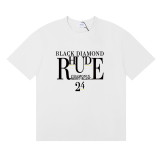 25ss cross-border European and American trendy brand RHUDE character, coconut tree, and letter print American style short-sleeve T-shirt, unisex