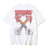 25ss European and American cross-border fashion high street OFF-WHITE high-quality printed graffiti loose short-sleeve T-shirt for men and women