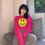 DREW ICON Smiling Sunflower Print Justin Bieber Trendy Unisex Casual Loose Hoodie Sweatshirt