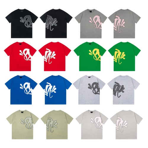 Syna World European and American trendy brand letter print high street hip-hop summer casual trendy short-sleeve T-shirt for men