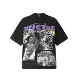 New cross-border HELL trendy high-quality vintage distressed T-shirt, loose fit printed short-sleeve T-shirt, unisex style for couples