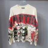 Cross-border foreign trade MIXED EMOTION American style trendy brand high street rhinestone loose hoodie sweatshirt unisex set