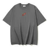 American streetwear brand OFF OW arrow graffiti print heavy-duty street style summer short-sleeve high street casual T-shirt for men and women