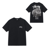 Summer trendy brand short-sleeve T-shirt with dice, black eight, and ice cream designs, basic American style couple's wear for summer