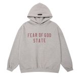Spring/Summer New FOG ICON Double-Line Letter Print Crew Neck Pullover Short Sleeve Unisex Fleece Hoodie