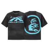 High-quality cross-border foreign trade Hellstar American-style trendy brand washed vintage printed loose short-sleeve T-shirt for men and women