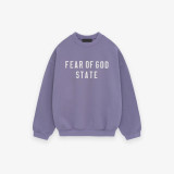 FOG ICON New Autumn/Winter Trendy Brand Fleece-Lined Letter Print Crew Neck Sweatshirt Unisex Versatile Hoodie
