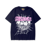 New Summer Spider Web Foam Print European and American Street Fashion Casual Loose Unisex Pullover Short Sleeve T-Shirt