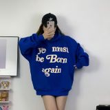 American-style trendy brand, European and American influencer style hoodie with foam heart print graffiti, unisex hooded sweatshirt wholesale