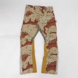 High-quality European and American new style Gallery washed micro-flared black and blue patchwork jeans for men and women, long pants and shorts