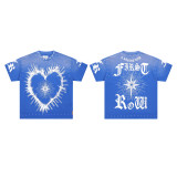 FIRST ROW LOST UTOPIA UNIVERSE CROPPED TEE white ink direct print short sleeve t-shirt for men