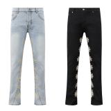 American trendy brand LOSTSHDWS LOGO JEANS high-quality American-style simple fashion micro-flared jeans