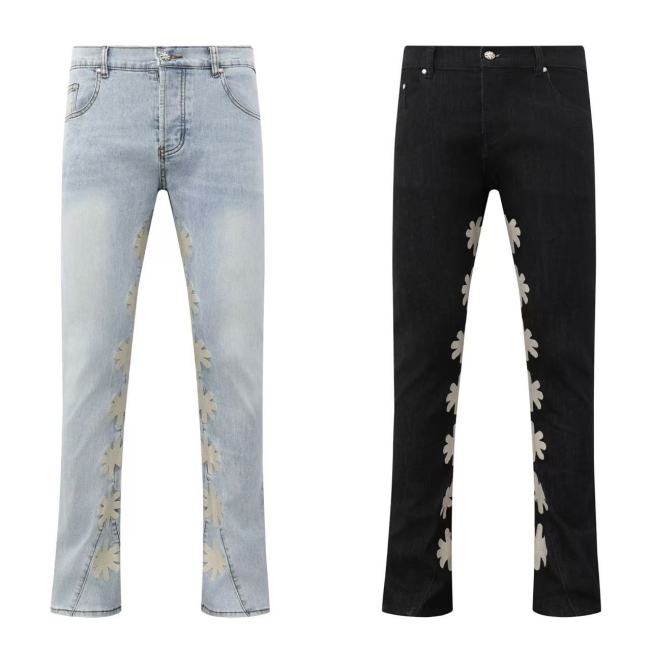 American trendy brand LOSTSHDWS LOGO JEANS high-quality American-style simple fashion micro-flared jeans