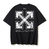 American streetwear brand OFF OW arrow graffiti print heavy-duty street style summer short-sleeve high street casual T-shirt for men and women