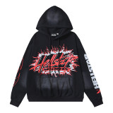 Cross-border European and American HELL NFC high street short-sleeve retro trendy loose hooded sweatshirt for men and women, same style for couples