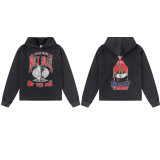 American retro SAINT MICHAEL ICON trendy brand distressed portrait hoodie for men and women, casual sweatshirt