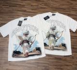 26ss Cross-Border Foreign Trade Mixed Emotion American Fashion Brand New Short-Sleeve Angel Rhinestone Loose T-Shirt for Men