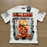 Cross-border American streetwear brand Hell Star washed vintage letter print loose-fitting youth short-sleeve street T-shirt, unisex