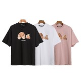 Wholesale cross-border European and American trendy brand Palm Angels decapitated bear print short-sleeve t-shirts for men and women, couples' high street half-sleeve shirts