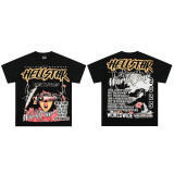 25ss cross-border foreign trade HELLSTAR American style trendy brand high street hip-hop loose casual short-sleeve T-shirt unisex