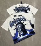 25ss American fashion brand GOD high street washed distressed printed spliced vintage summer loose short-sleeve T-shirt for men and women