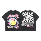 25ss Summer New Hellstar American Style Trendy Brand High Street Washed Vintage Print Unisex Short Sleeve T-Shirt