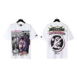 New cross-border HELL trendy high-quality vintage distressed T-shirt, loose fit printed short-sleeve T-shirt, unisex style for couples