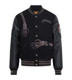 25ss cross-border foreign trade American fashion high street retro skull embroidery hip-hop street loose padded baseball jacket for men and women