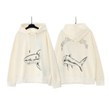 Wholesale cross-border trendy brand palm black and white decapitated bear embroidered hoodie for men and women, casual loose-fitting sweatshirt jacket
