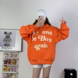 American-style trendy brand, European and American influencer style hoodie with foam heart print graffiti, unisex hooded sweatshirt wholesale