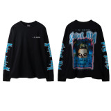 Hip-hop SAINT MICHAEL ICON new vintage graffiti loose-fit round-neck long-sleeve T-shirt for men and women