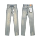 Ksubi trendy brand Purple new AM splatter-print high street retro ripped casual slim-fit jeans for men and women