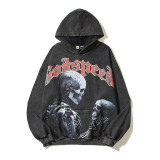Godspeed Cross-Border 25ss Fall/Winter New Direct Print Washed Vintage Pure Cotton Hip-Hop American Style Hoodie Sweatshirt