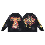 Cross-border Hellstar T-Shirt, autumn fashion, trendy high street loose long-sleeve T-shirt for men and women