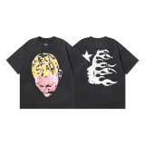 25ss Summer New Hellstar American Style Trendy Brand High Street Washed Vintage Print Unisex Short Sleeve T-Shirt