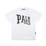 Foreign trade cross-border wholesale pa angel trendy brand coconut tree flame letter logo graffiti paint short-sleeve T-shirt for men and women
