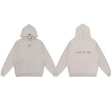 Correct version FOG ICON sub-line flocked letter casual loose high street fleece-lined couple's hooded sweatshirt for men and women