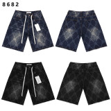 26ss Cross-Border Foreign Trade Vale Forever Skittle American Trend High Street Retro Washed Embroidered Denim Shorts